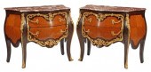 (2) LOUIS XV STYLE MARBLE-TOP