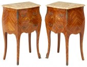 (2) LOUIS XV STYLE MARBLE-TOP