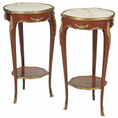 (2) LOUIS XV STYLE MARBLE-TOP