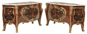 (2) LOUIS XV STYLE MARBLE-TOP