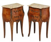 (2) LOUIS XV STYLE MARBLE-TOP