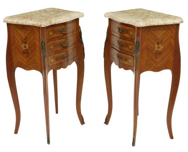 2) LOUIS XV STYLE MARBLE-TOP