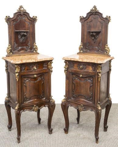 (2) LOUIS XV STYLE MARBLE-TOP