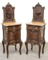 (2) LOUIS XV STYLE MARBLE-TOP