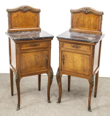 (2) LOUIS XV STYLE MARBLE-TOP