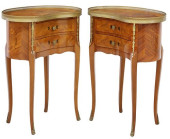 (2) LOUIS XV STYLE MARQUETRY K