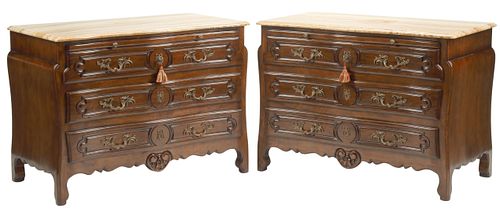 (2) LOUIS XV STYLE ONYX-TOP