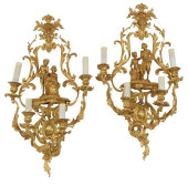 (2) LOUIS XV STYLE ORMOLU FIGU
