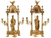(2) LOUIS XV STYLE ORMOLU 4-LI