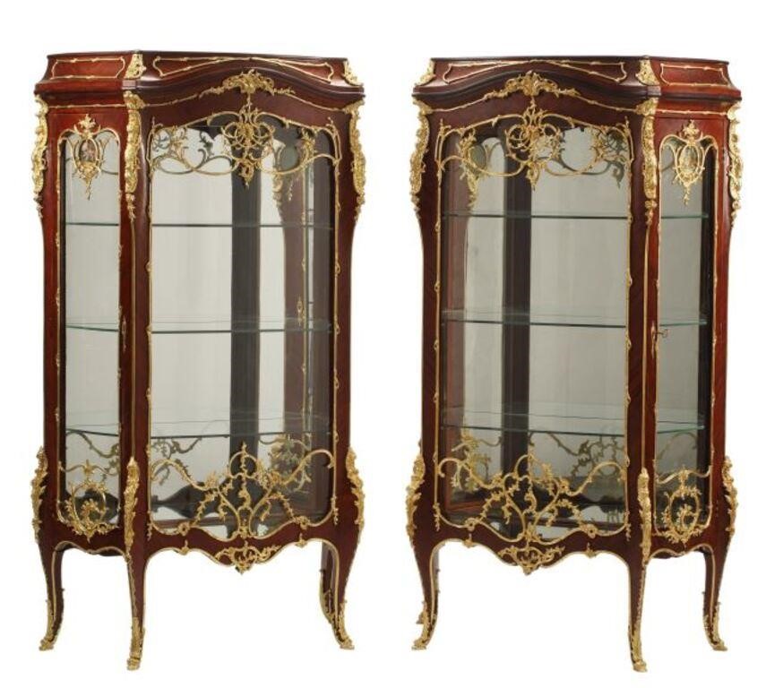 (2) LOUIS XV STYLE ORMOLU MOUNTED