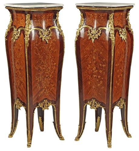 (2) LOUIS XV STYLE ORMOLU-MOUNTED