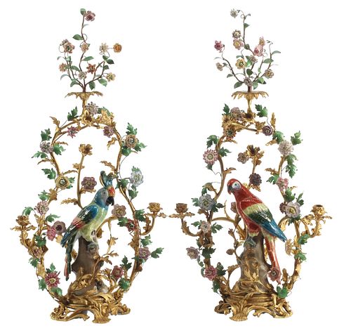 (2) LOUIS XV STYLE ORMOLU-MOUNTED