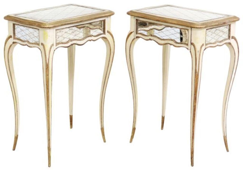 (2) LOUIS XV STYLE PAINTED &