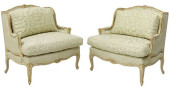 (2) LOUIS XV STYLE QUILTED DAM