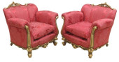 (2) LOUIS XV STYLE SILK DAMASK