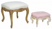 (2) LOUIS XV STYLE UPHOLSTERED