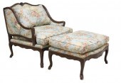 (2) LOUIS XV STYLE UPHOLSTERED