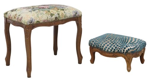 (2) LOUIS XV STYLE UPHOLSTERED