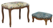 (2) LOUIS XV STYLE UPHOLSTERED