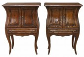 (2) LOUIS XV STYLE WALNUT BOMB