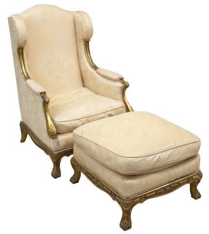 (2) LOUIS XV STYLE WINGBACK BERGERE