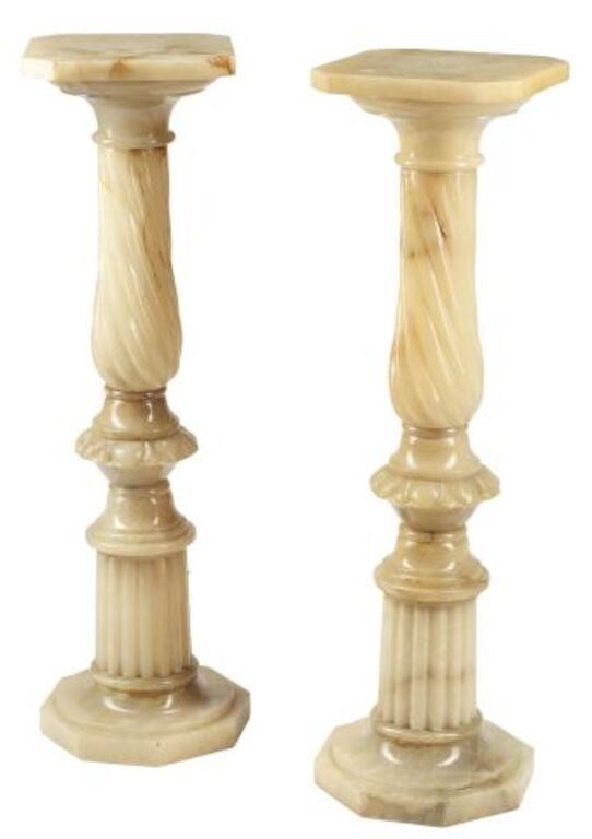 (2) LOUIS XVI STYLE ALABASTER