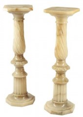 (2) LOUIS XVI STYLE ALABASTER