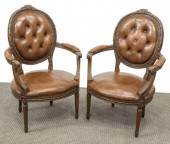 (2) LOUIS XVI STYLE BUTTON-TUF