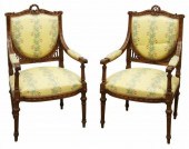 (2) LOUIS XVI STYLE CARVED WAL