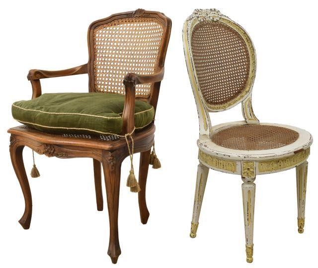 2) LOUIS XVI STYLE CHAIR & LOUIS XV
