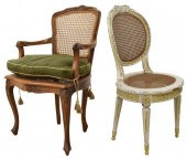 2) LOUIS XVI STYLE CHAIR & LOU