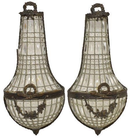 (2) LOUIS XVI STYLE CRYSTAL