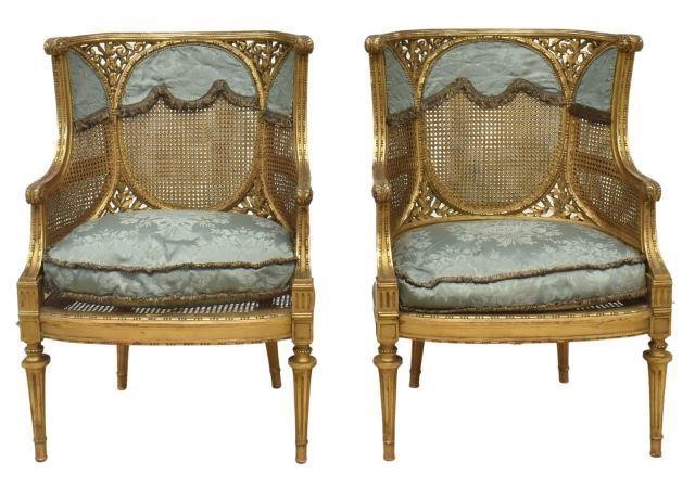 (2) LOUIS XVI STYLE DOUBLE CANED