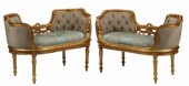 (2) LOUIS XVI STYLE GILT WINDO