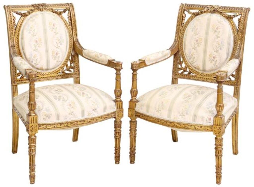 (2) LOUIS XVI STYLE GILT