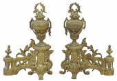 (2) LOUIS XVI STYLE GILT METAL