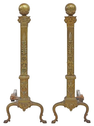 (2) LOUIS XVI STYLE GILT METAL