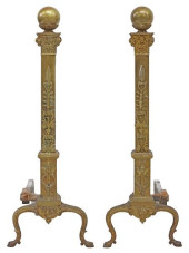 (2) LOUIS XVI STYLE GILT METAL