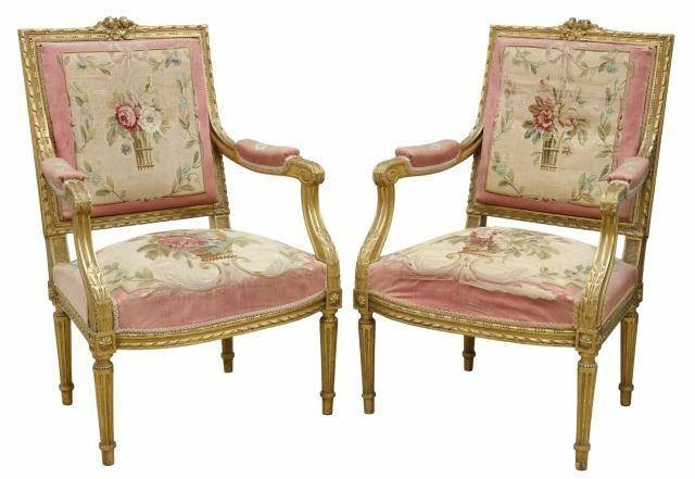 (2) LOUIS XVI STYLE GILTWOOD