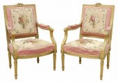(2) LOUIS XVI STYLE GILTWOOD T