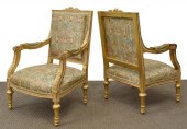 (2) LOUIS XVI STYLE GILTWOOD F