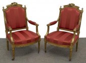 (2) LOUIS XVI STYLE GILTWOOD U