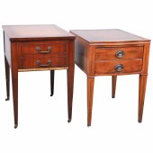 (2) Louis XVI style leathertop