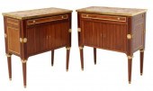(2) LOUIS XVI STYLE MARBLE-TOP