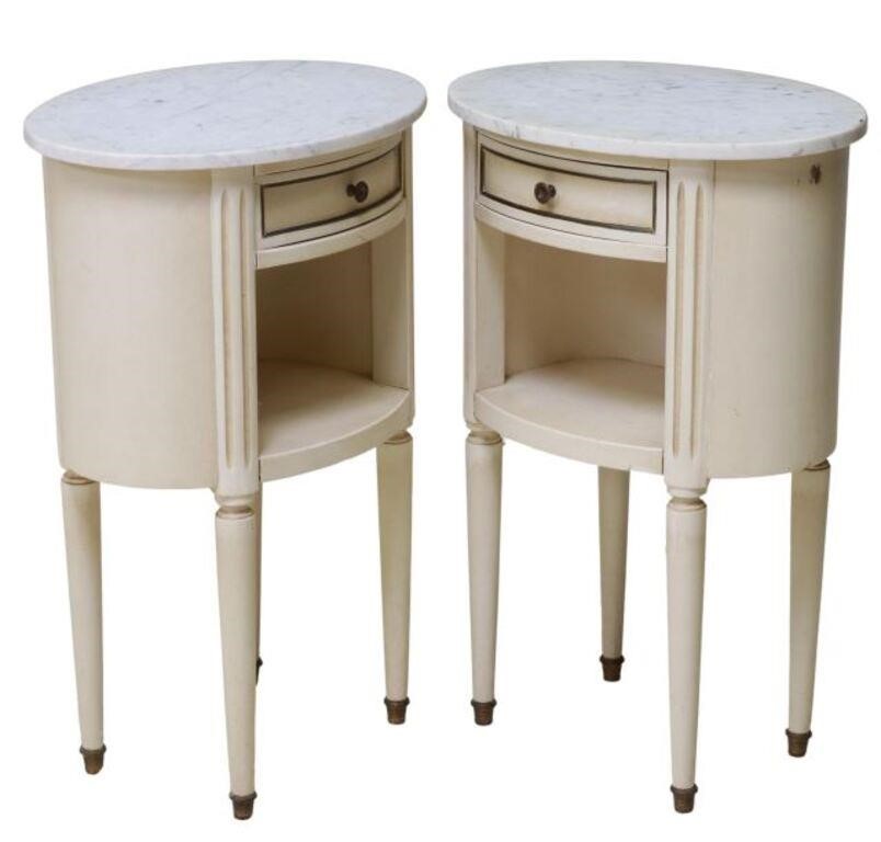 (2) LOUIS XVI STYLE MARBLE-TOP