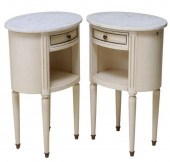 (2) LOUIS XVI STYLE MARBLE-TOP