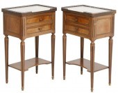 (2) LOUIS XVI STYLE MARBLE-TOP
