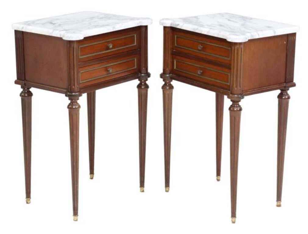2) LOUIS XVI STYLE MARBLE-TOP