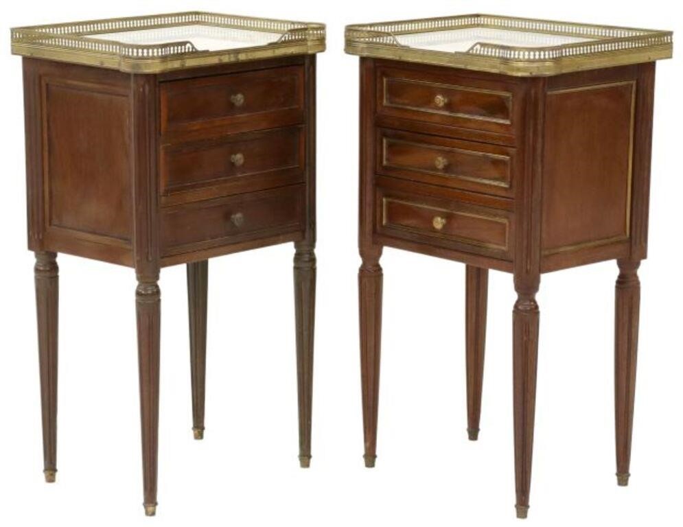 2) LOUIS XVI STYLE MARBLE-TOP