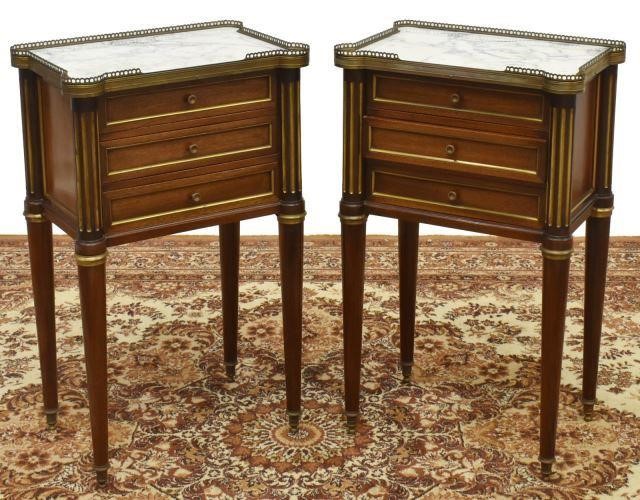 2) LOUIS XVI STYLE MARBLE-TOP